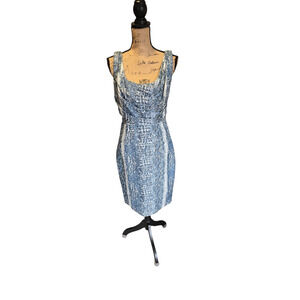 Tahari alligator/snake print textured sleeveless midi dress, size 8